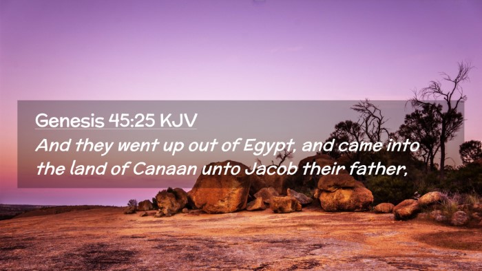 Picture 02 - Genesis 45:25 KJV Desktop Wallpaper - And they went up out of Egypt, and came into the - Desktop Bible Verse Wallpaper