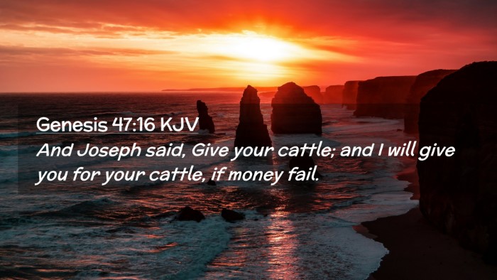 Picture 02 - Genesis 47:16 KJV Desktop Wallpaper - And Joseph said, Give your cattle; and I will - Desktop Bible Verse Wallpaper