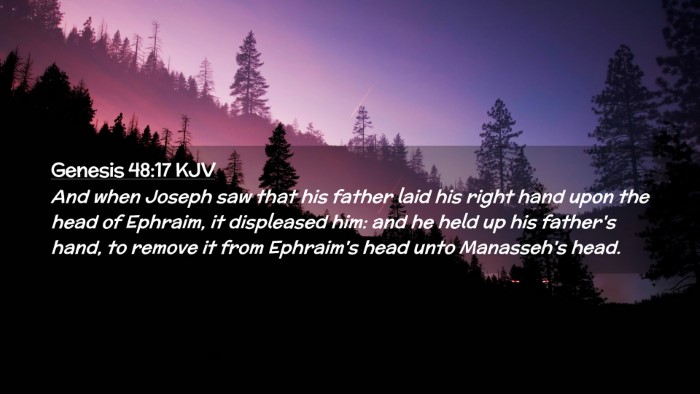 Picture 02 - Genesis 48:17 KJV Desktop Wallpaper - And when Joseph saw that his father laid his - Desktop Bible Verse Wallpaper