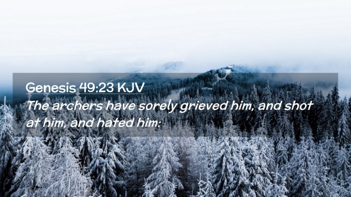 Picture 02 - Genesis 49:23 KJV Desktop Wallpaper - The archers have sorely grieved him, and shot at - Desktop Bible Verse Wallpaper