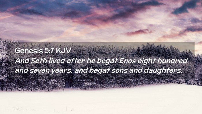 Picture 02 - Genesis 5:7 KJV Desktop Wallpaper - And Seth lived after he begat Enos eight hundred - Desktop Bible Verse Wallpaper