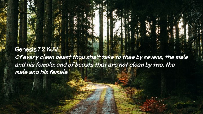 Picture 02 - Genesis 7:2 KJV Desktop Wallpaper - Of every clean beast thou shalt take to thee by - Desktop Bible Verse Wallpaper
