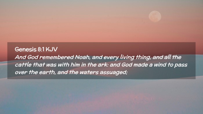 Picture 02 - Genesis 8:1 KJV Desktop Wallpaper - And God remembered Noah, and every living thing, - Desktop Bible Verse Wallpaper