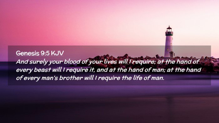 Picture 02 - Genesis 9:5 KJV Desktop Wallpaper - And surely your blood of your lives will I - Desktop Bible Verse Wallpaper