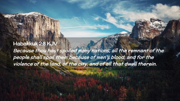 Picture 02 - Habakkuk 2:8 KJV Desktop Wallpaper - Because thou hast spoiled many nations, all the - Desktop Bible Verse Wallpaper