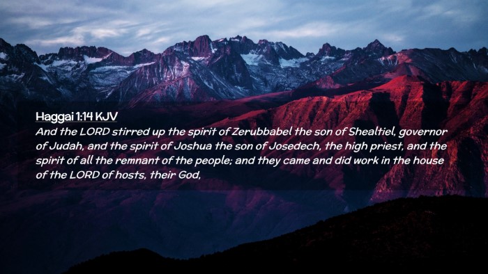 Picture 02 - Haggai 1:14 KJV Desktop Wallpaper - And the LORD stirred up the spirit of Zerubbabel - Desktop Bible Verse Wallpaper