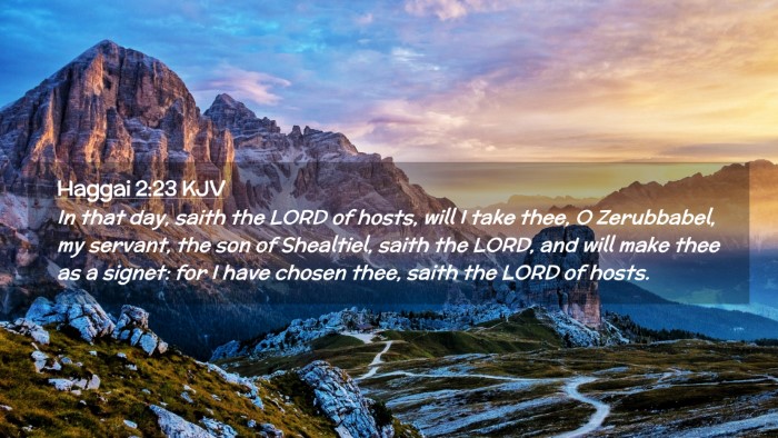 Picture 02 - Haggai 2:23 KJV Desktop Wallpaper - In that day, saith the LORD of hosts, will I take - Desktop Bible Verse Wallpaper