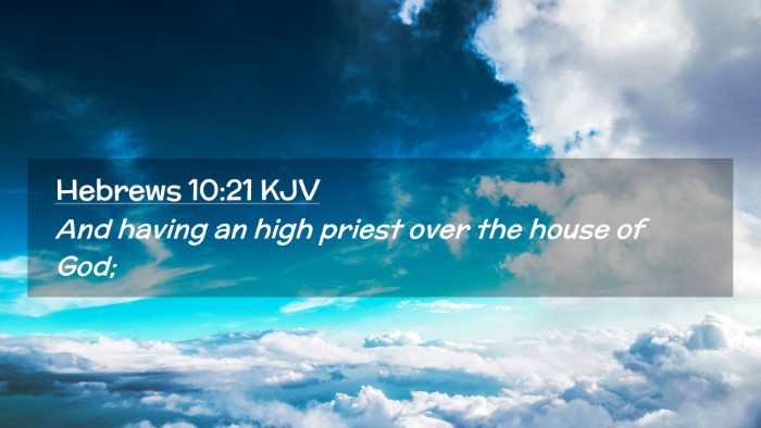 Picture 02 - Hebrews 10:21 KJV Desktop Wallpaper - And having an high priest over the house of - Desktop Bible Verse Wallpaper