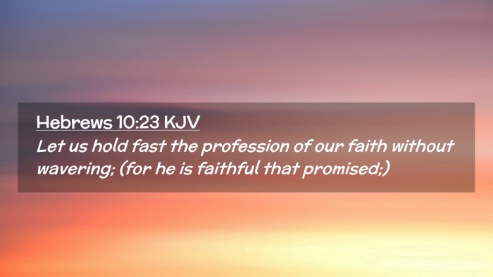 Picture 02 - Hebrews 10:23 KJV Desktop Wallpaper - Let us hold fast the profession of our faith - Desktop Bible Verse Wallpaper