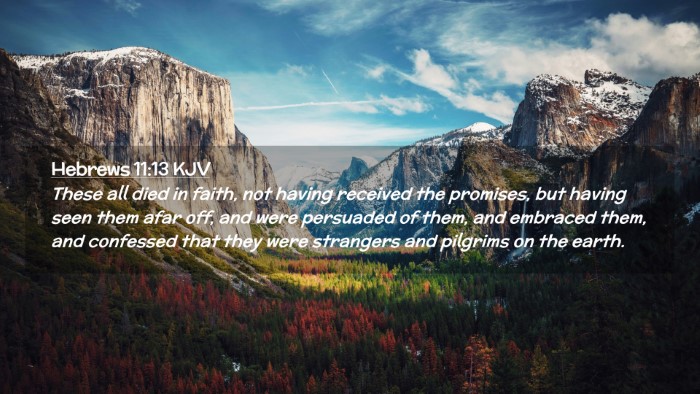 Picture 02 - Hebrews 11:13 KJV Desktop Wallpaper - These all died in faith, not having received the - Desktop Bible Verse Wallpaper