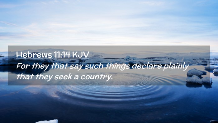 Picture 02 - Hebrews 11:14 KJV Desktop Wallpaper - For they that say such things declare plainly - Desktop Bible Verse Wallpaper