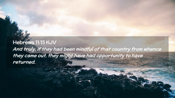 Picture 02 - Hebrews 11:15 KJV Desktop Wallpaper - And truly, if they had been mindful of that - Desktop Bible Verse Wallpaper