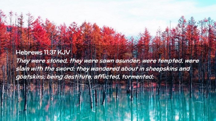 Picture 02 - Hebrews 11:37 KJV Desktop Wallpaper - They were stoned, they were sawn asunder, were - Desktop Bible Verse Wallpaper