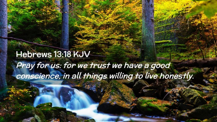 Picture 02 - Hebrews 13:18 KJV Desktop Wallpaper - Pray for us: for we trust we have a good - Desktop Bible Verse Wallpaper