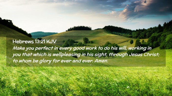 Picture 02 - Hebrews 13:21 KJV Desktop Wallpaper - Make you perfect in every good work to do his - Desktop Bible Verse Wallpaper