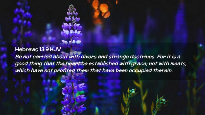 Picture 02 - Hebrews 13:9 KJV Desktop Wallpaper - Be not carried about with divers and strange - Desktop Bible Verse Wallpaper