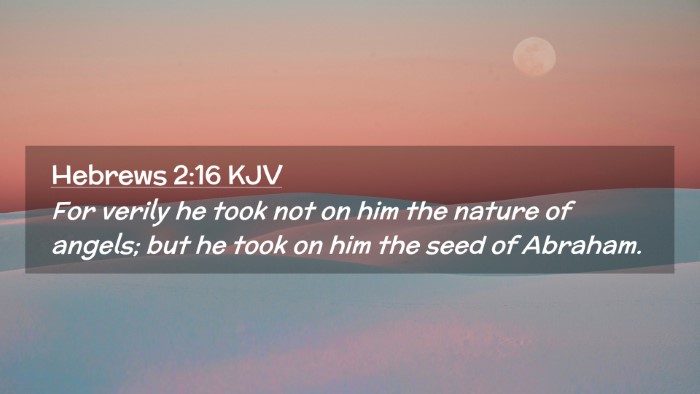 Picture 02 - Hebrews 2:16 KJV Desktop Wallpaper - For verily he took not on him the nature of - Desktop Bible Verse Wallpaper