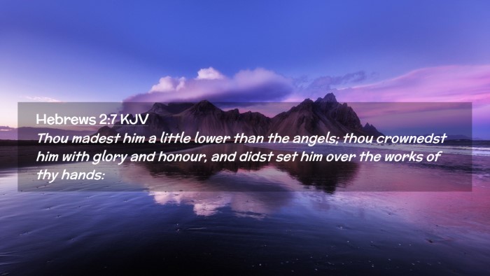 Picture 02 - Hebrews 2:7 KJV Desktop Wallpaper - Thou madest him a little lower than the angels; - Desktop Bible Verse Wallpaper