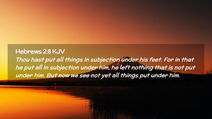 Picture 02 - Hebrews 2:8 KJV Desktop Wallpaper - Thou hast put all things in subjection under his - Desktop Bible Verse Wallpaper