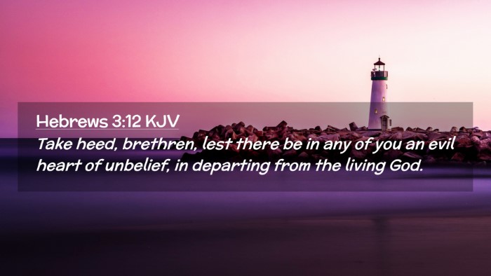 Picture 02 - Hebrews 3:12 KJV Desktop Wallpaper - Take heed, brethren, lest there be in any of you - Desktop Bible Verse Wallpaper