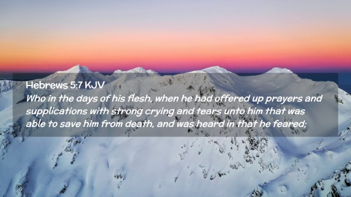 Picture 02 - Hebrews 5:7 KJV Desktop Wallpaper - Who in the days of his flesh, when he had offered - Desktop Bible Verse Wallpaper
