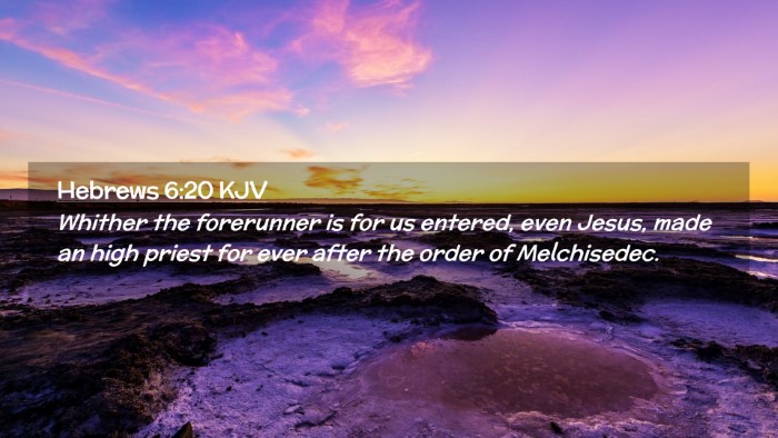 Picture 02 - Hebrews 6:20 KJV Desktop Wallpaper - Whither the forerunner is for us entered, even - Desktop Bible Verse Wallpaper