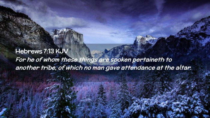 Picture 02 - Hebrews 7:13 KJV Desktop Wallpaper - For he of whom these things are spoken pertaineth - Desktop Bible Verse Wallpaper