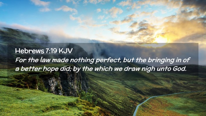 Picture 02 - Hebrews 7:19 KJV Desktop Wallpaper - For the law made nothing perfect, but the - Desktop Bible Verse Wallpaper