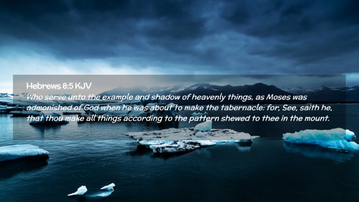 Picture 02 - Hebrews 8:5 KJV Desktop Wallpaper - Who serve unto the example and shadow of heavenly - Desktop Bible Verse Wallpaper