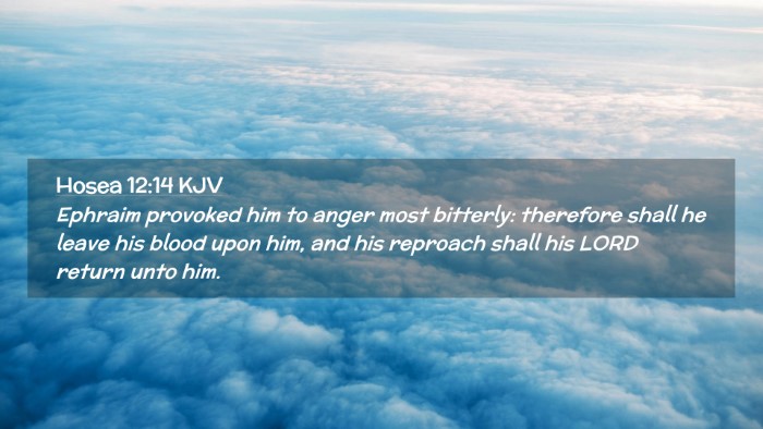 Picture 02 - Hosea 12:14 KJV Desktop Wallpaper - Ephraim provoked him to anger most bitterly: - Desktop Bible Verse Wallpaper