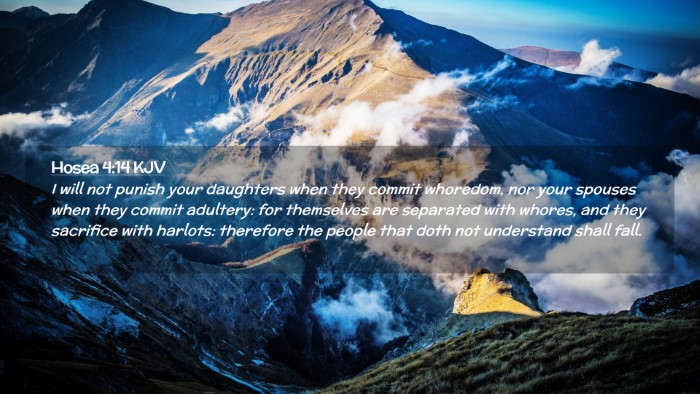 Picture 02 - Hosea 4:14 KJV Desktop Wallpaper - I will not punish your daughters when they commit - Desktop Bible Verse Wallpaper