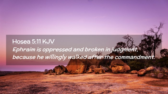 Picture 02 - Hosea 5:11 KJV Desktop Wallpaper - Ephraim is oppressed and broken in judgment, - Desktop Bible Verse Wallpaper