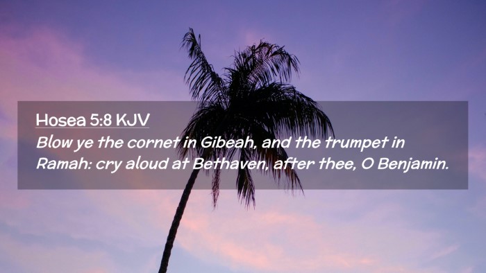 Picture 02 - Hosea 5:8 KJV Desktop Wallpaper - Blow ye the cornet in Gibeah, and the trumpet in - Desktop Bible Verse Wallpaper