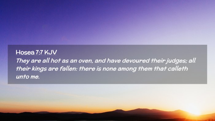 Picture 02 - Hosea 7:7 KJV Desktop Wallpaper - They are all hot as an oven, and have devoured - Desktop Bible Verse Wallpaper