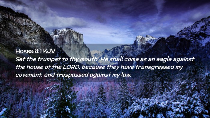 Picture 02 - Hosea 8:1 KJV Desktop Wallpaper - Set the trumpet to thy mouth. He shall come as an - Desktop Bible Verse Wallpaper