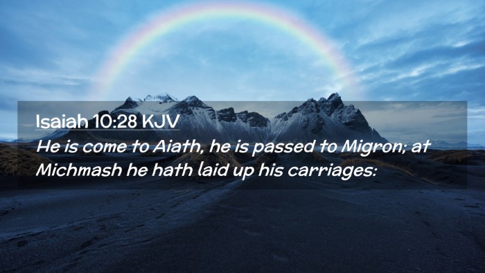 Picture 02 - Isaiah 10:28 KJV Desktop Wallpaper - He is come to Aiath, he is passed to Migron; at - Desktop Bible Verse Wallpaper
