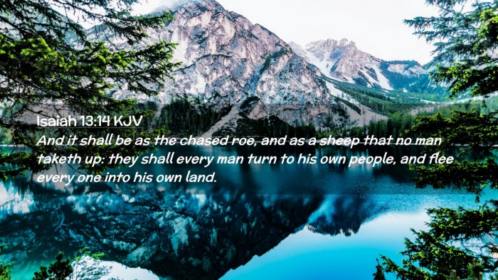 Picture 02 - Isaiah 13:14 KJV Desktop Wallpaper - And it shall be as the chased roe, and as a sheep - Desktop Bible Verse Wallpaper