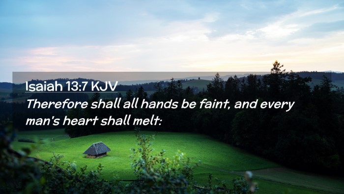 Picture 02 - Isaiah 13:7 KJV Desktop Wallpaper - Therefore shall all hands be faint, and every - Desktop Bible Verse Wallpaper