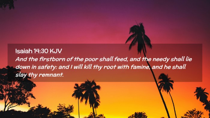 Picture 02 - Isaiah 14:30 KJV Desktop Wallpaper - And the firstborn of the poor shall feed, and the - Desktop Bible Verse Wallpaper
