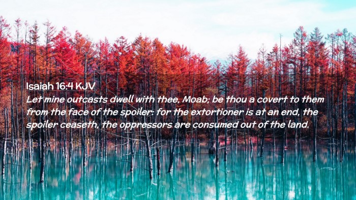 Picture 02 - Isaiah 16:4 KJV Desktop Wallpaper - Let mine outcasts dwell with thee, Moab; be thou - Desktop Bible Verse Wallpaper