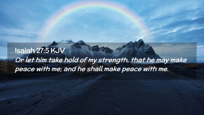 Picture 02 - Isaiah 27:5 KJV Desktop Wallpaper - Or let him take hold of my strength, that he may - Desktop Bible Verse Wallpaper