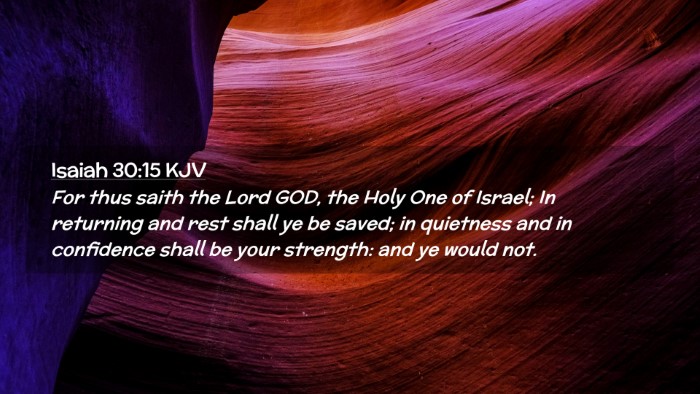 Picture 02 - Isaiah 30:15 KJV Desktop Wallpaper - For thus saith the Lord GOD, the Holy One of - Desktop Bible Verse Wallpaper