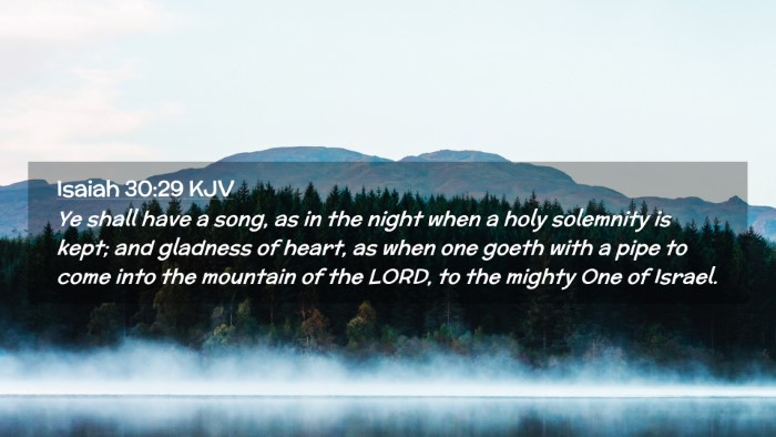 Picture 02 - Isaiah 30:29 KJV Desktop Wallpaper - Ye shall have a song, as in the night when a holy - Desktop Bible Verse Wallpaper