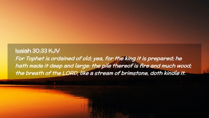 Picture 02 - Isaiah 30:33 KJV Desktop Wallpaper - For Tophet is ordained of old; yea, for the king - Desktop Bible Verse Wallpaper