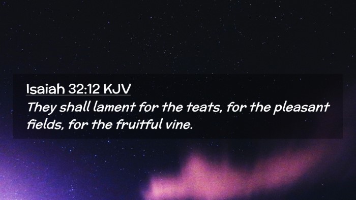 Picture 02 - Isaiah 32:12 KJV Desktop Wallpaper - They shall lament for the teats, for the pleasant - Desktop Bible Verse Wallpaper