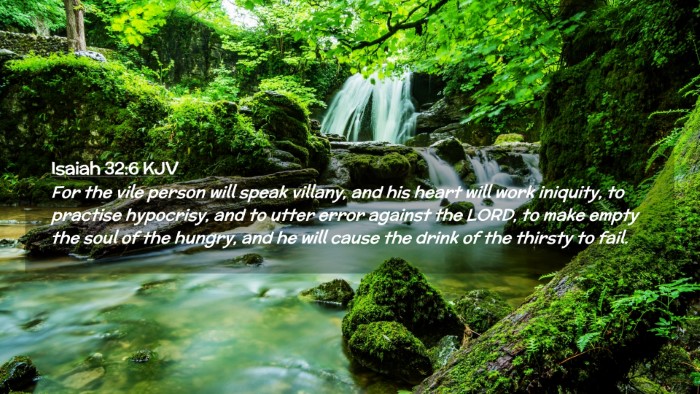 Picture 02 - Isaiah 32:6 KJV Desktop Wallpaper - For the vile person will speak villany, and his - Desktop Bible Verse Wallpaper