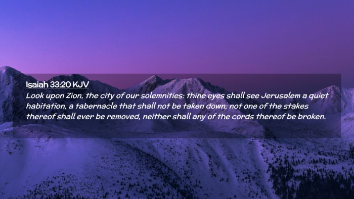 Picture 02 - Isaiah 33:20 KJV Desktop Wallpaper - Look upon Zion, the city of our solemnities: - Desktop Bible Verse Wallpaper