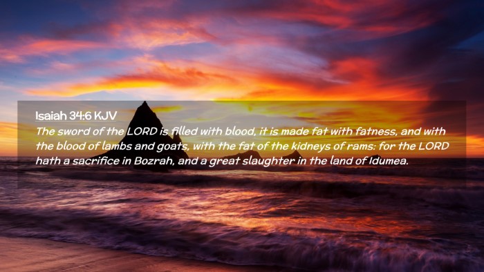 Picture 02 - Isaiah 34:6 KJV Desktop Wallpaper - The sword of the LORD is filled with blood, it is - Desktop Bible Verse Wallpaper