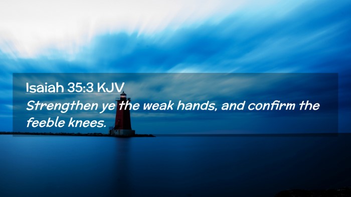 Picture 02 - Isaiah 35:3 KJV Desktop Wallpaper - Strengthen ye the weak hands, and confirm the - Desktop Bible Verse Wallpaper