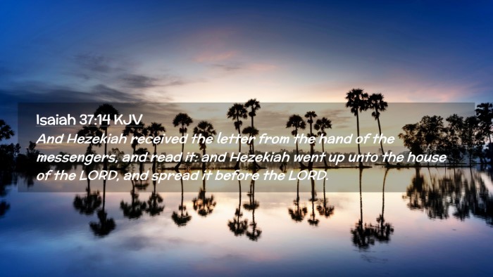 Picture 02 - Isaiah 37:14 KJV Desktop Wallpaper - And Hezekiah received the letter from the hand of - Desktop Bible Verse Wallpaper